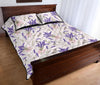 Lavender Floral Print Pattern Bed Set Quilt-grizzshop