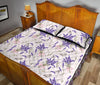 Lavender Floral Print Pattern Bed Set Quilt-grizzshop