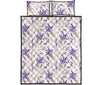 Lavender Floral Print Pattern Bed Set Quilt-grizzshop