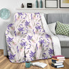 Lavender Floral Print Pattern Blanket-grizzshop