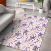 Lavender Floral Print Pattern Floor Mat-grizzshop