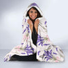 Lavender Floral Print Pattern Hooded Blanket-grizzshop