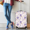 Lavender Floral Print Pattern Luggage Cover Protector-grizzshop