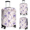 Lavender Floral Print Pattern Luggage Cover Protector-grizzshop