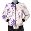 Lavender Floral Print Pattern Men's Bomber Jacket-grizzshop