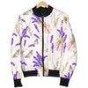 Lavender Floral Print Pattern Men's Bomber Jacket-grizzshop