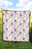 Lavender Floral Print Pattern Quilt-grizzshop