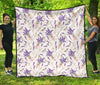 Lavender Floral Print Pattern Quilt-grizzshop