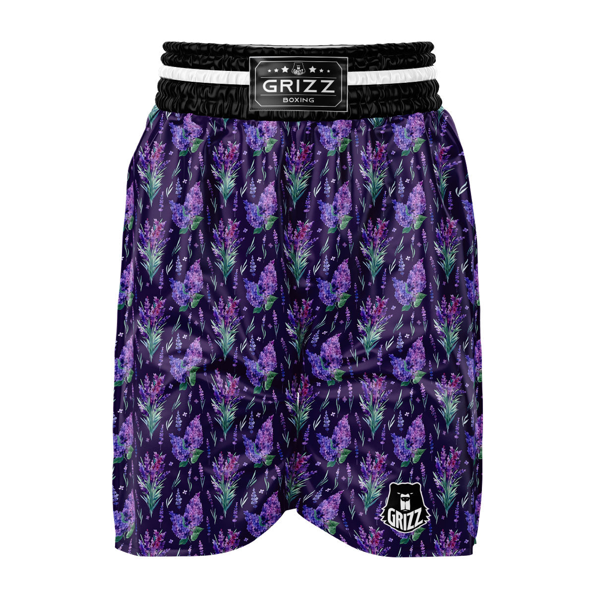 Lavender Purple Print Pattern Boxing Shorts-grizzshop