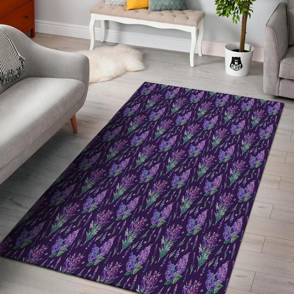 Lavender Purple Print Pattern Floor Mat-grizzshop