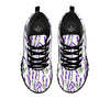 Lavender White And Purple Print Pattern Black Sneaker-grizzshop