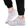 Lavender White And Purple Print Pattern White Athletic Shoes-grizzshop