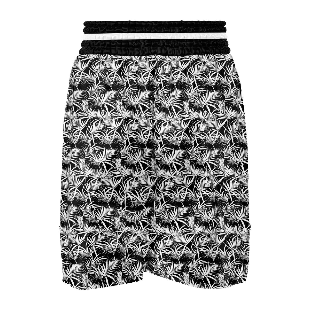 Leaf Aloha Black Palm Print Pattern Boxing Shorts-grizzshop