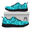 Leaf Flower Teal Hawaiian Print Pattern Black Sneaker-grizzshop