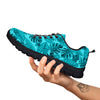 Leaf Flower Teal Hawaiian Print Pattern Black Sneaker-grizzshop