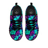 Leaf Green And Purple Print Pattern Black Sneaker-grizzshop