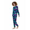 Leaf Green And Purple Print Pattern Women's Pajamas-grizzshop