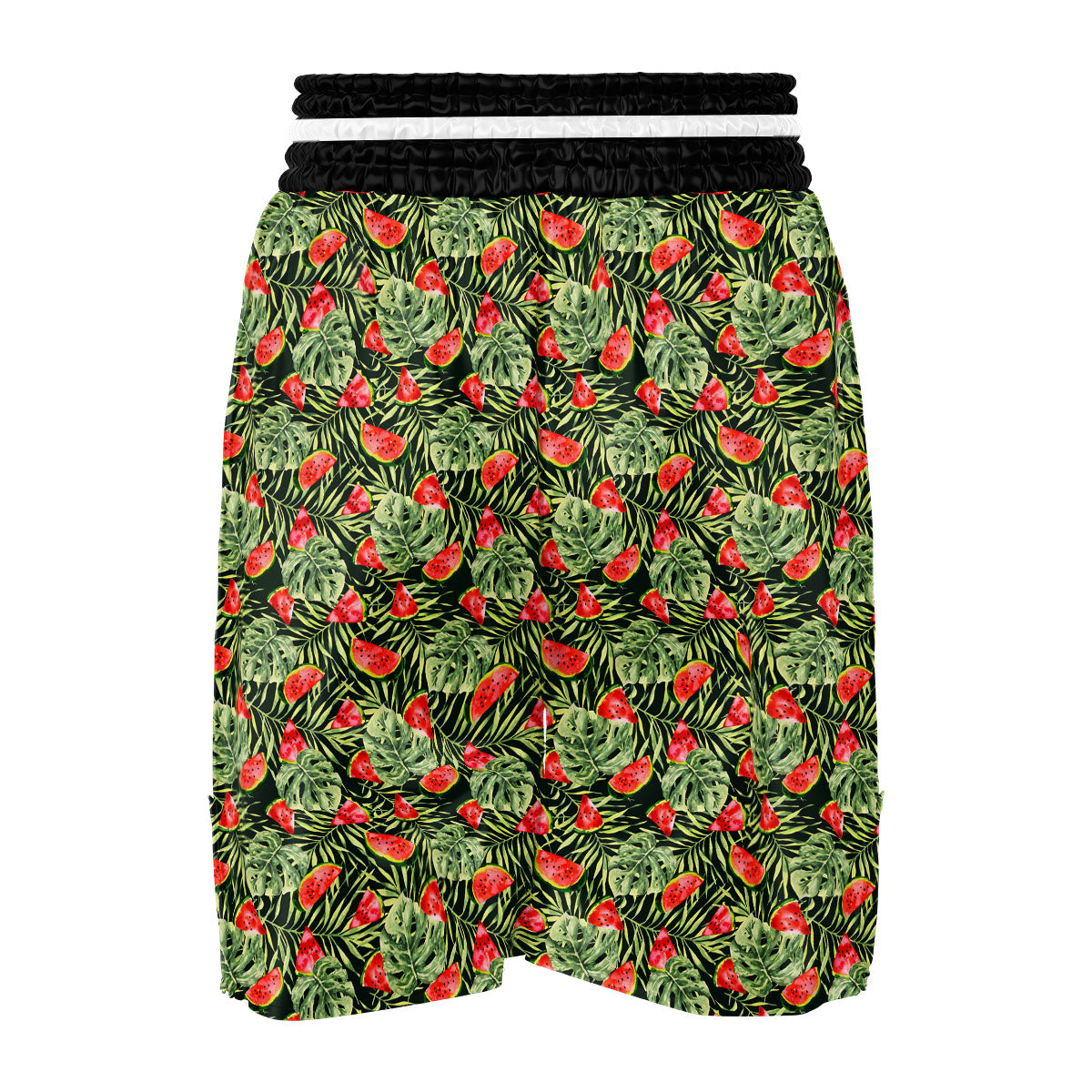 Leaf Palm Watermelon Black Print Pattern Boxing Shorts-grizzshop