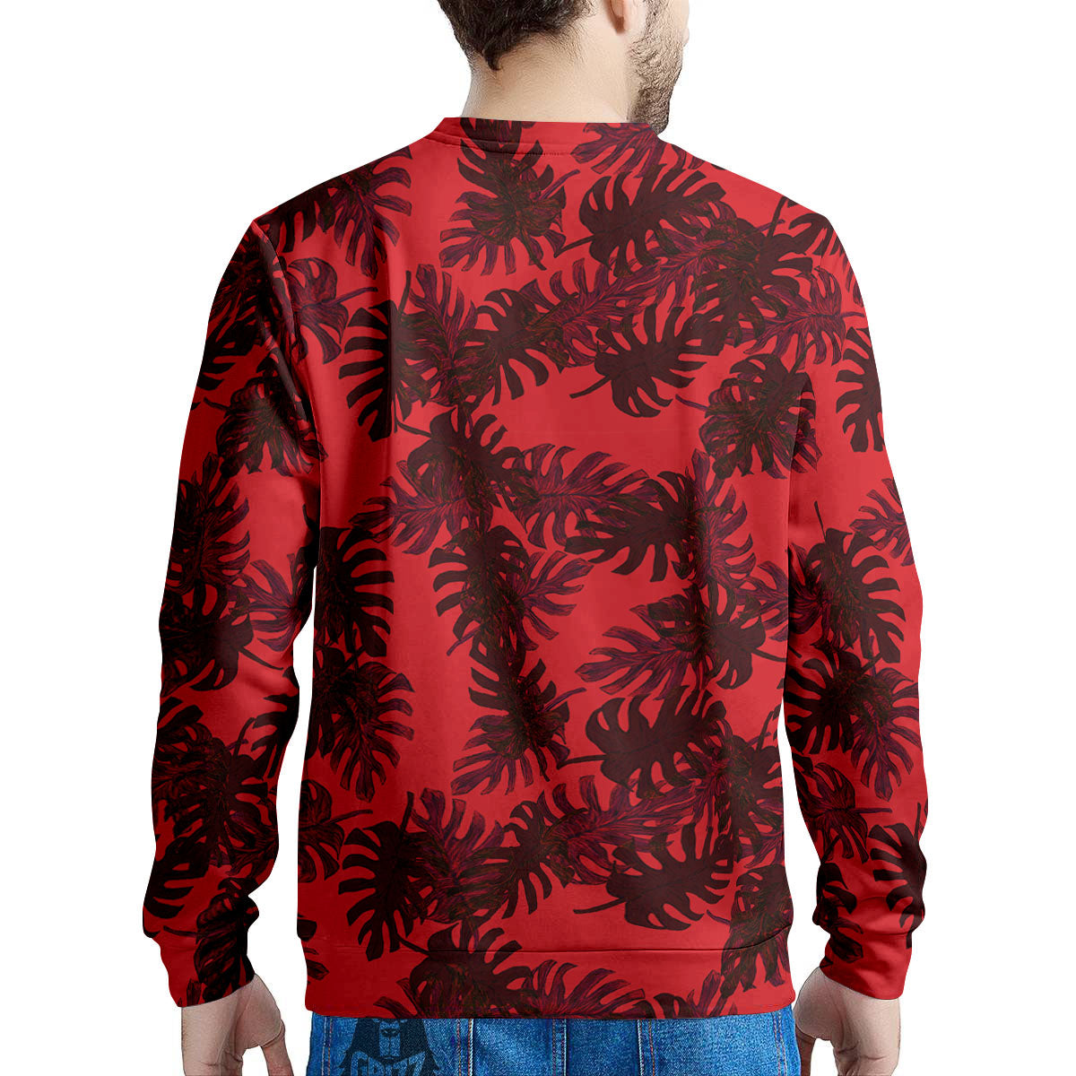 Leaf Red Print Pattern Men's Sweatshirt-grizzshop