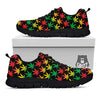 Leaf Reggae Marijuana Print Pattern Black Sneaker-grizzshop