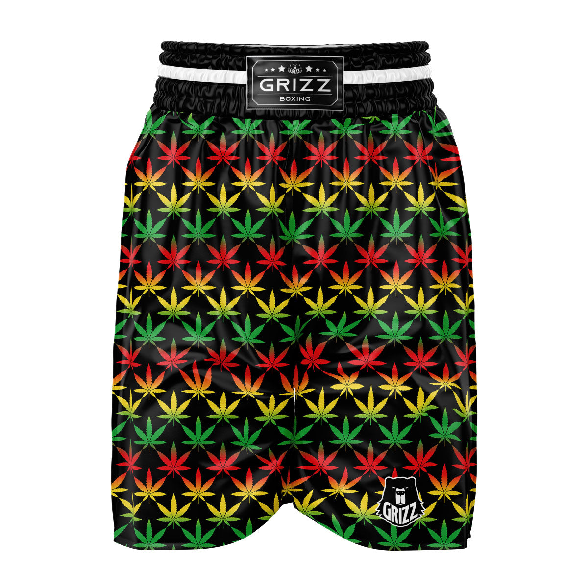 Leaf Reggae Marijuana Print Pattern Boxing Shorts-grizzshop