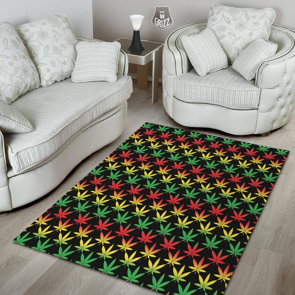 Leaf Reggae Marijuana Print Pattern Floor Mat-grizzshop