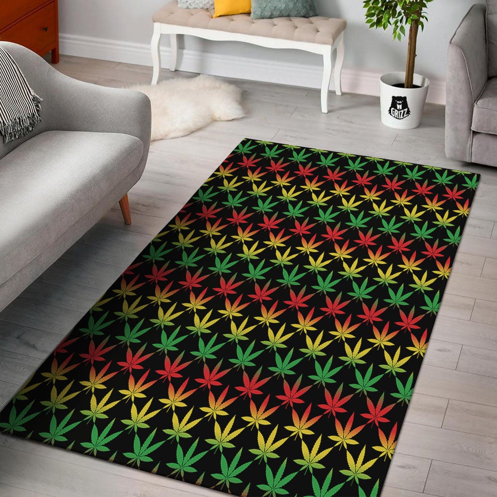 Leaf Reggae Marijuana Print Pattern Floor Mat-grizzshop