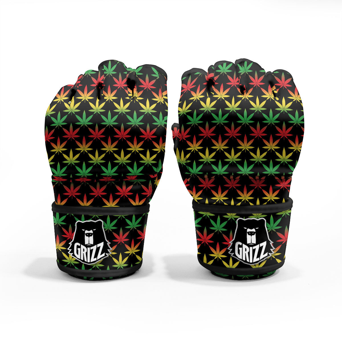 Leaf Reggae Marijuana Print Pattern MMA Gloves-grizzshop