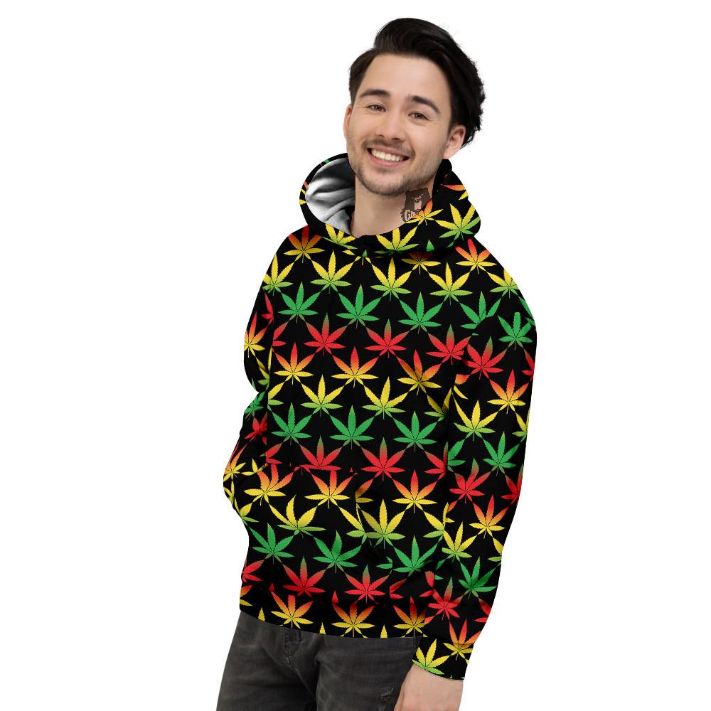 Leaf Reggae Marijuana Print Pattern Men's Hoodie-grizzshop