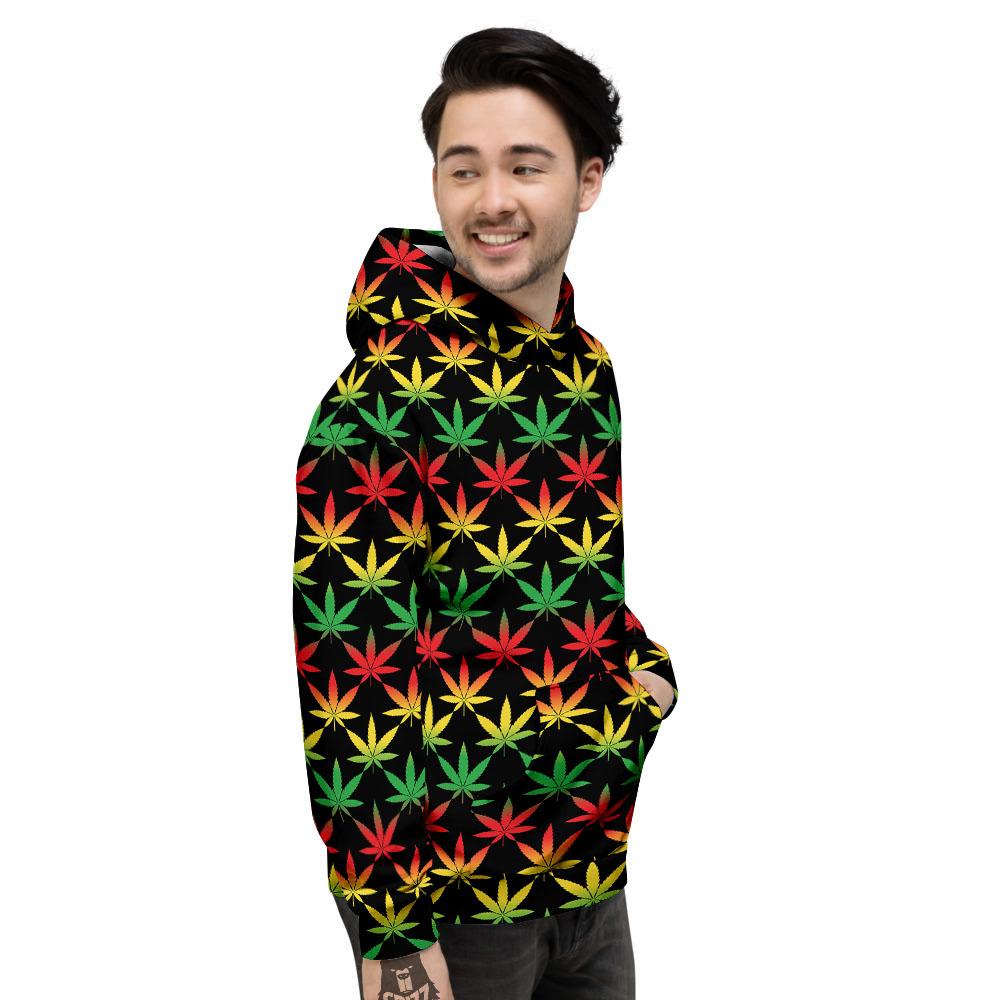 Leaf Reggae Marijuana Print Pattern Men's Hoodie-grizzshop