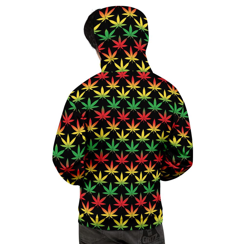 Leaf Reggae Marijuana Print Pattern Men's Hoodie-grizzshop