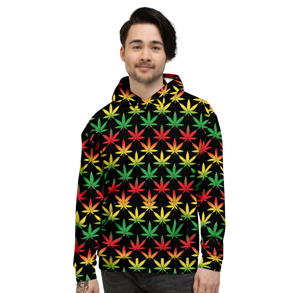 Leaf Reggae Marijuana Print Pattern Men's Hoodie-grizzshop