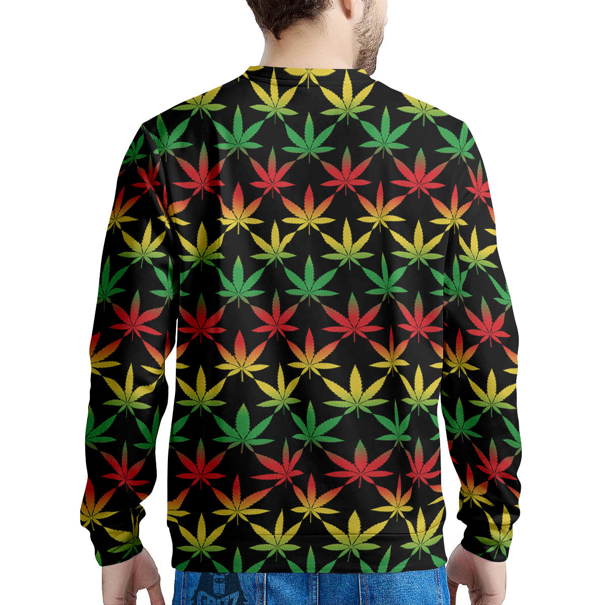 Leaf Reggae Marijuana Print Pattern Men's Sweatshirt-grizzshop