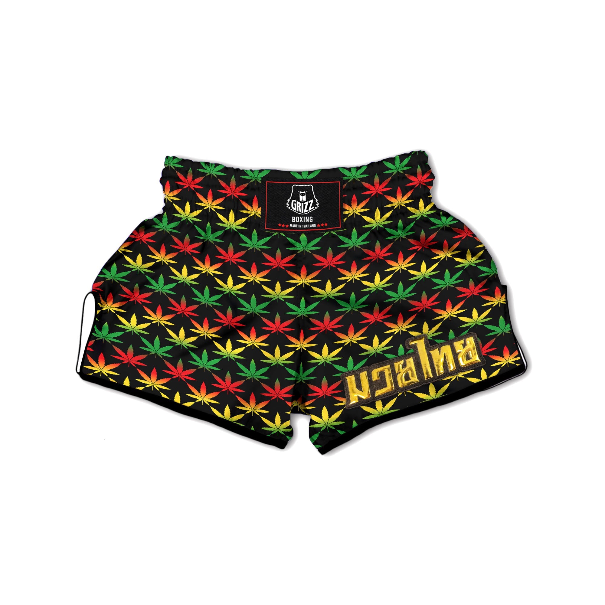 Leaf Reggae Marijuana Print Pattern Muay Thai Boxing Shorts-grizzshop