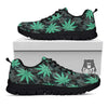 Leaf Swirl Cannabis Print Pattern Black Sneaker-grizzshop