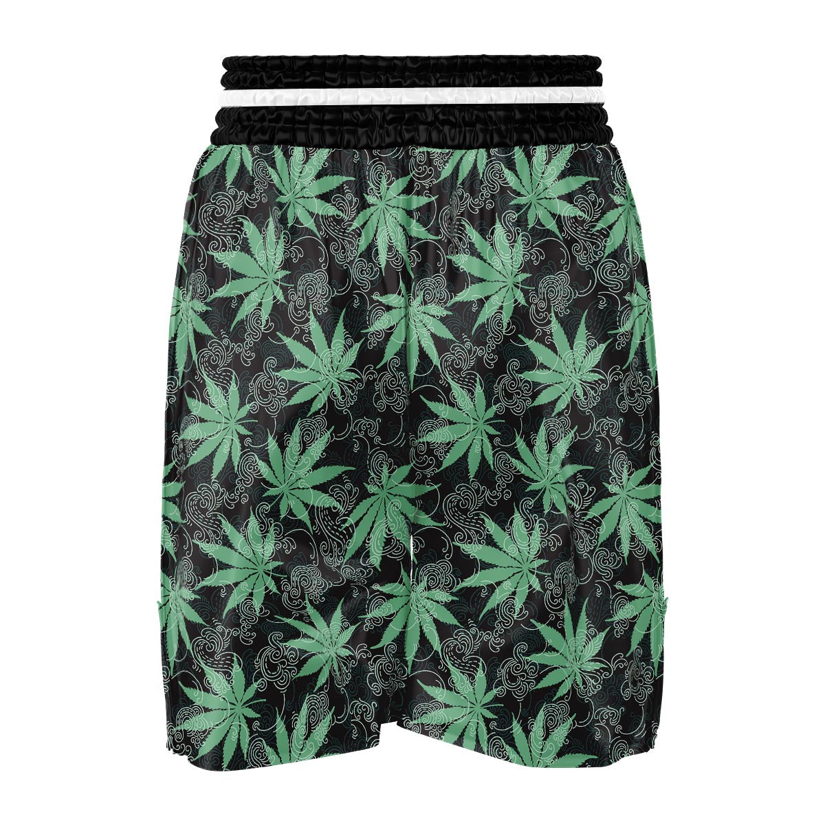 Leaf Swirl Cannabis Print Pattern Boxing Shorts-grizzshop