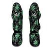 Leaf Swirl Cannabis Print Pattern Muay Thai Shin Guards-grizzshop