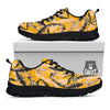 Leaves Monstera Yellow Print Pattern Black Sneaker-grizzshop