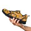 Leaves Monstera Yellow Print Pattern Black Sneaker-grizzshop