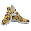 Leaves Monstera Yellow Print Pattern White Athletic Shoes-grizzshop