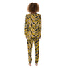 Leaves Monstera Yellow Print Pattern Women's Pajamas-grizzshop