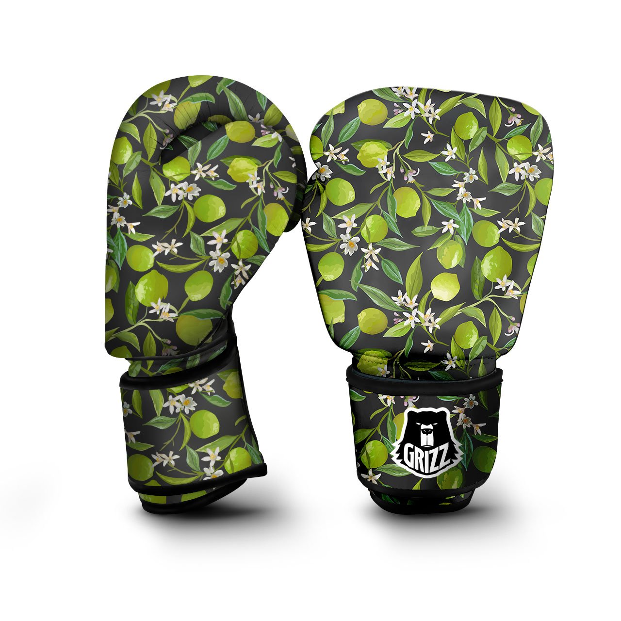 Lemon And Lime Print Pattern Boxing Gloves-grizzshop