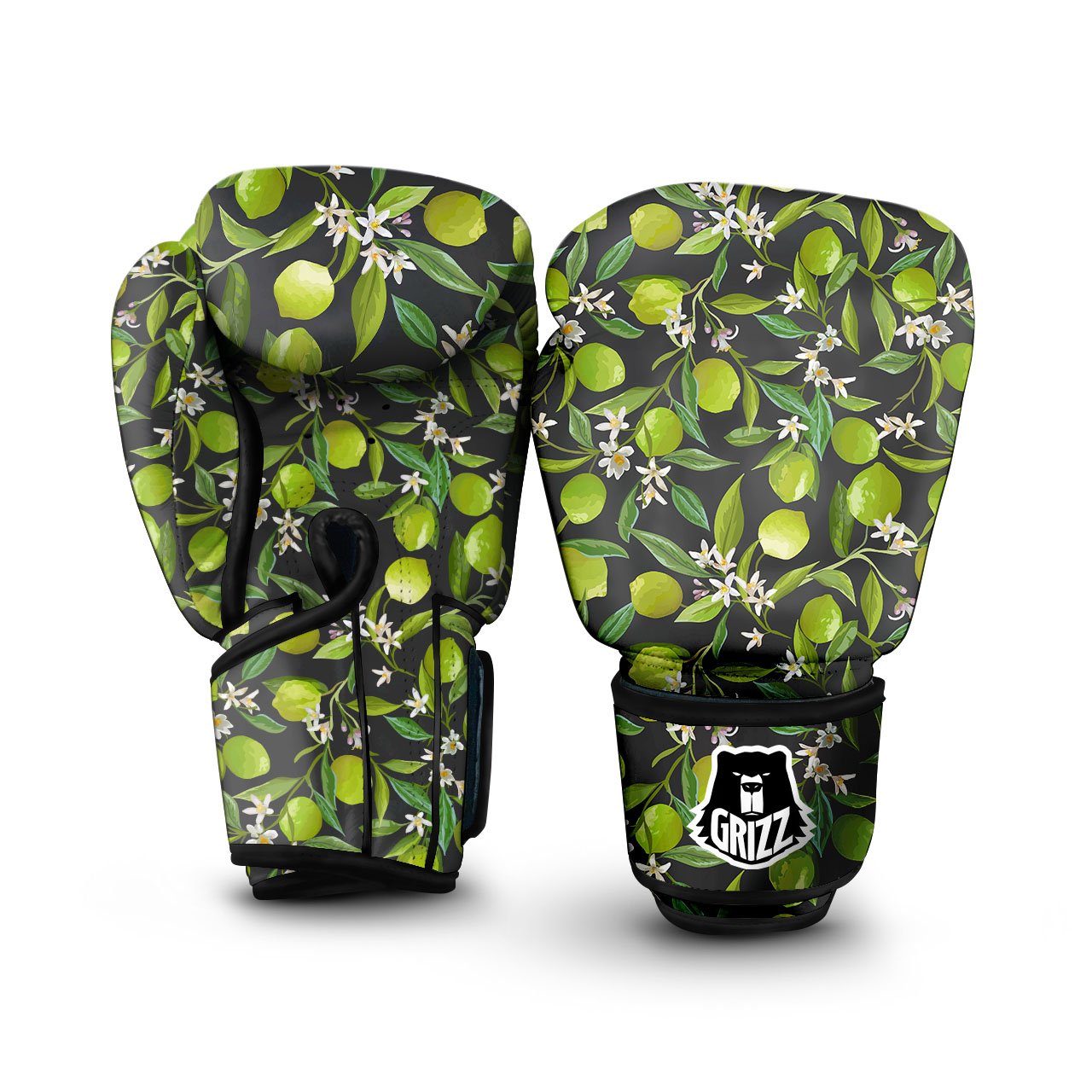 Lemon And Lime Print Pattern Boxing Gloves-grizzshop