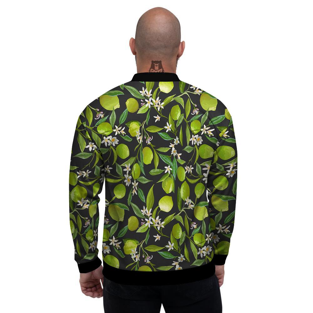 Lemon And Lime Print Pattern Men's Bomber Jacket-grizzshop