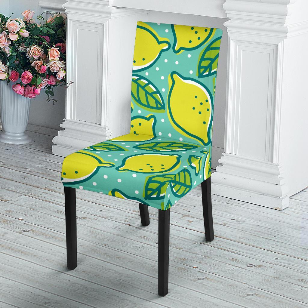 Lemon Pattern Print Chair Cover-grizzshop