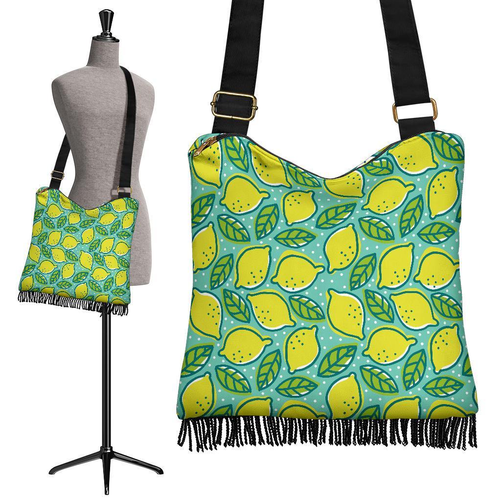 Lemon Pattern Print Crossbody Bags-grizzshop