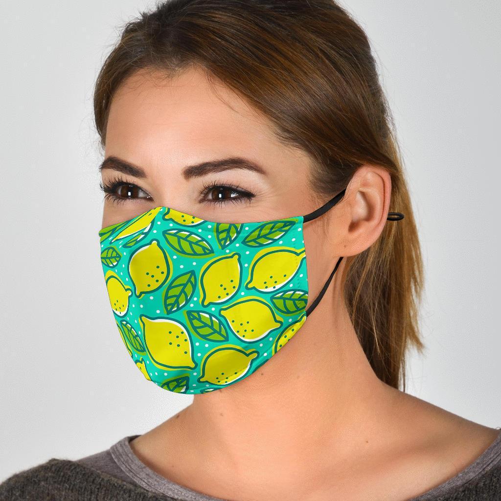 Lemon Pattern Print Face Mask-grizzshop