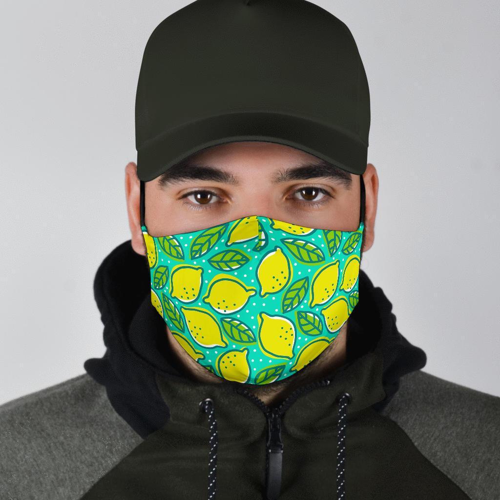 Lemon Pattern Print Face Mask-grizzshop