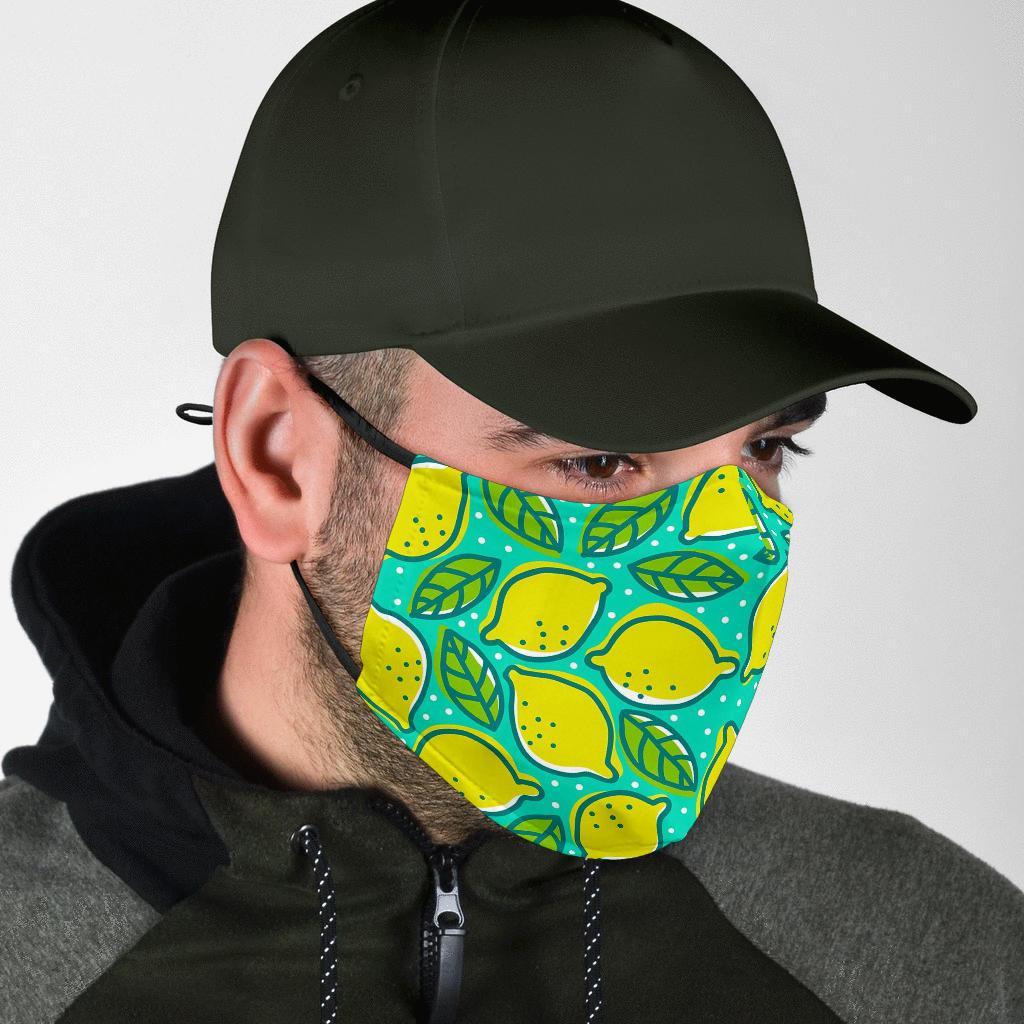 Lemon Pattern Print Face Mask-grizzshop
