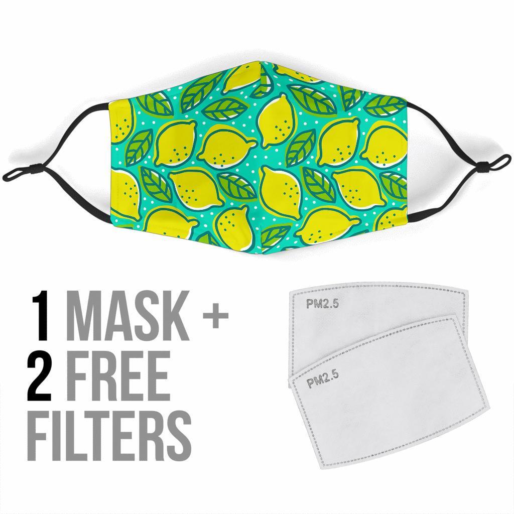 Lemon Pattern Print Face Mask-grizzshop